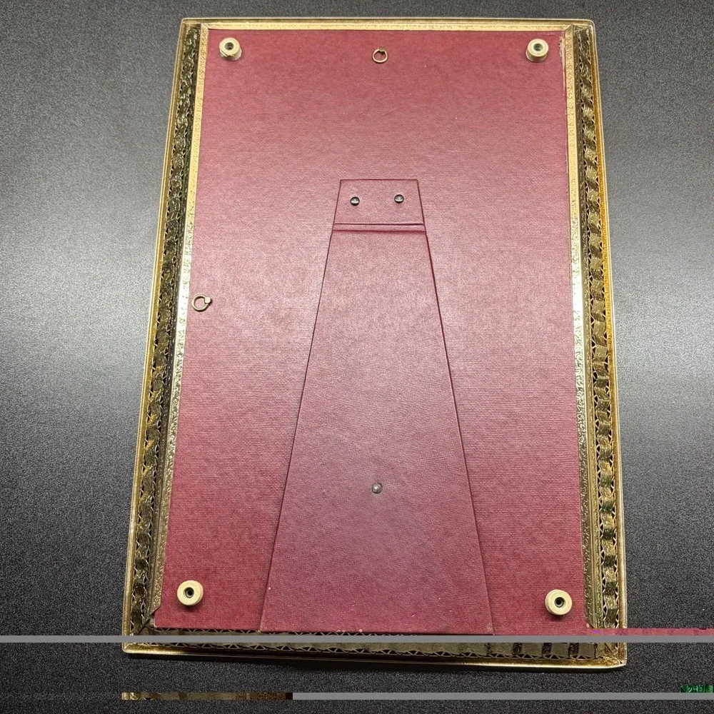 Vintage Gold Toned Vanity Dresser Tray or Mirror Frame with ornate border 15
